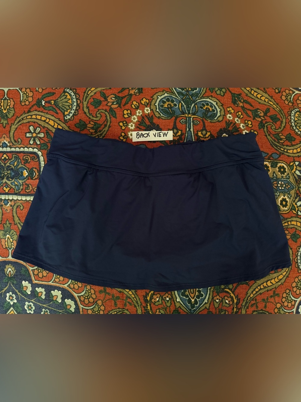Lands' End Navy Active Swim Skirt UPF 50 & chlorine resistant performance fabric - Picture 4 of 7
